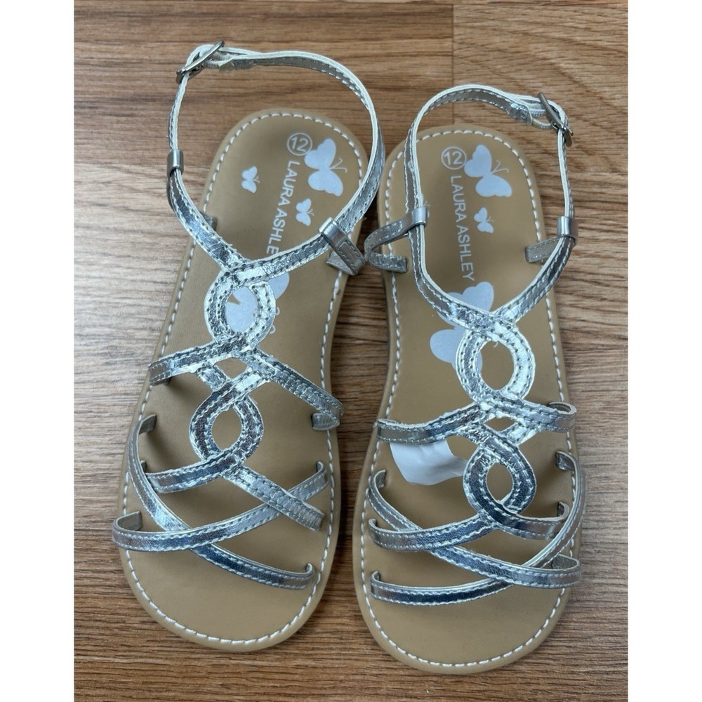 Laura Ashley Toddler Girls Sandals‎ Size 12 Silver NEW - Picture 5 of 10